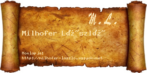 Milhofer László névjegykártya